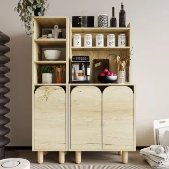 Dulap multifunctional, Hanah Home, Parma 3, 105x155x40 cm, PAL, Maro 20b9 imagine