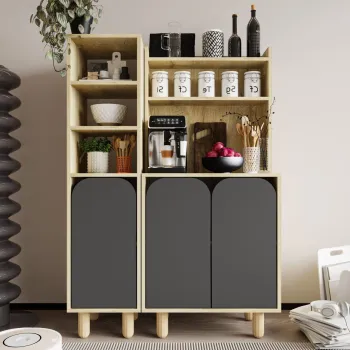 Dulap multifunctional, Hanah Home, Parma 3, 105x155x40 cm, PAL, Stejar safir / Antracit 610e imagine