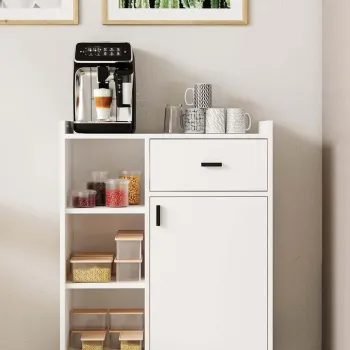 Dulap multifunctional, Hanah Home, Pidas, 80x102x40 cm, Alb f422 imagine
