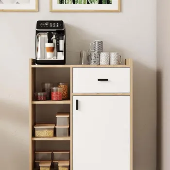 Dulap multifunctional, Hanah Home, Pidas, 80x102x40 cm, Stejar Sonomo / Alb 93e9 imagine