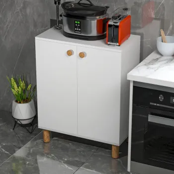 Dulap multifunctional, Hanah Home, Toriva W, 70x91x35 cm, PAL, Pin Atlantic / Alb cb47 imagine