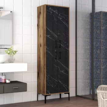 Dulap multifunctional, Hommy Craft, Berlin A, 60x200x35 cm, Nuc / Negru e1fd imagine