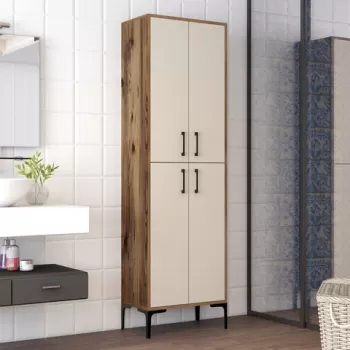 Dulap multifunctional, Hommy Craft, Berlin A, 60x200x35 cm, Nuca / Crema 17db imagine