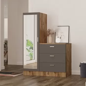 Dulap multifunctional, Locelso, CC6-AA, Pin Atlantic / Antracit fa1a imagine