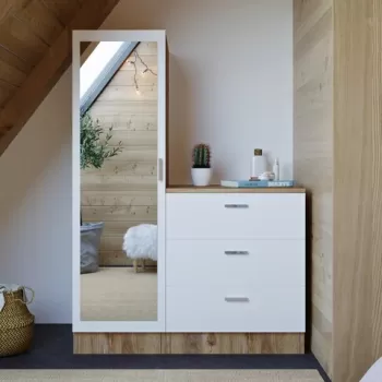 Dulap multifunctional, Locelso, CC6-AW, Pin Atlantic / Alb b6b0 imagine