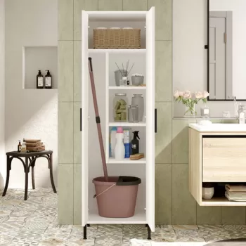 Dulap multifunctional, Locelso, DY1-W, 50.4x165x35.7 cm, Alb b15b imagine