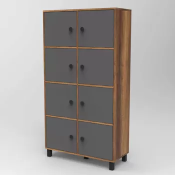 Dulap multifunctional, Locelso, MN06, 96x179.4x40 cm, Nuc / Antracit 155f imagine