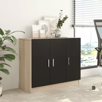 Dulap multifunctional, Locelso, Vario E, 89.1x73.8x38.1 cm, Stejar / Negru bb79 imagine