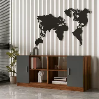 Dulap multifunctional, Locelso, Vario F, 139.8x61.8x46.3 cm, Nuc / Antracit 5996 imagine