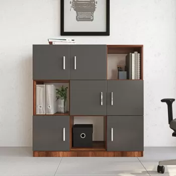 Dulap multifunctional, Locelso, VO7, 119.9x121.8x37.6 cm, Nuc / Antracit 3b81 imagine