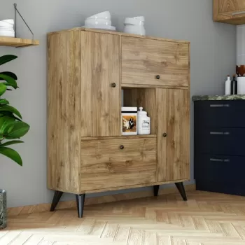 Dulap multifunctional, Mezza, Hercules 3100, 105 x 120 x 35 cm, pal melaminat, nuc 98cb imagine