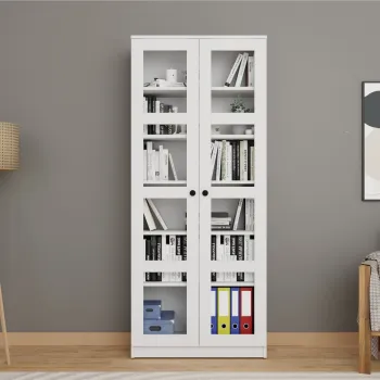 Dulap multifunctional, Miwood, Lucas Glass 1600-68, Alb d851 imagine