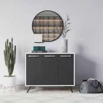 Dulap multifunctional, Mod Design, Piffa, 100x82x35 cm, Alb / Antracit c41f imagine
