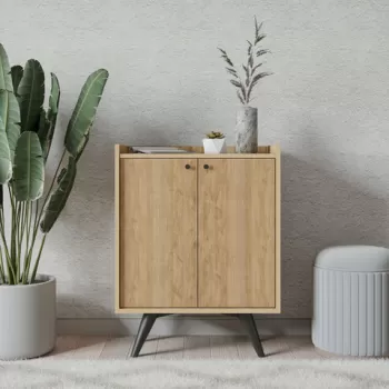 Dulap multifunctional, Mod Design, Seul, 70x40x91.5 cm, Stejar / Negru f6aa imagine