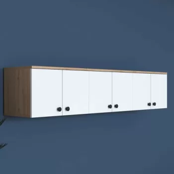 Dulap multifunctional, Rani, EA103, 179.6x43.6x37.5 cm, PAL, Nuc / Alb 58d4 imagine