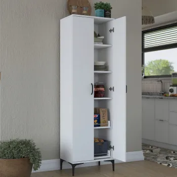 Dulap multifunctional, Rani, JE110, 60x198.6x40 cm, PAL, Alb a6d3 imagine