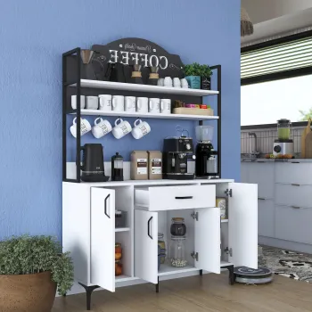Dulap multifunctional, Rani, JE130, 120x183.6x40 cm, PAL, Alb 333f imagine