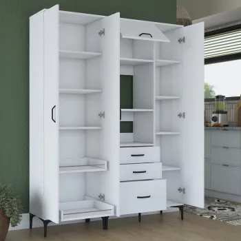 Dulap multifunctional, Rani, JE131, 150x198.6x40 cm, PAL, Alb ee78 imagine