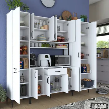Dulap multifunctional, Rani, JE132, 220x198.6x40 cm, PAL, Alb 4a94 imagine