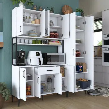 Dulap multifunctional, Rani, JE133, 180x198.6x40 cm, PAL, Alb b19a imagine