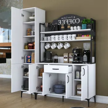 Dulap multifunctional, Rani, JE149, 160x198.6x40 cm, PAL, Alb 2bd8 imagine