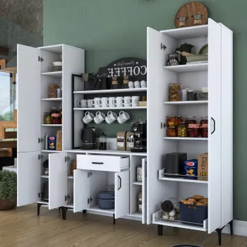 Dulap multifunctional, Rani, JE150, 220x198.6x40 cm, PAL, Alb 5cdc imagine