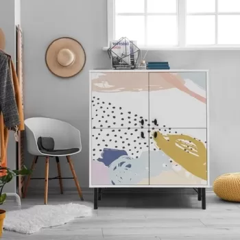 Dulap multifunctional, Vella, Dot, 95 x 111 x 36 cm, pal melaminat, multicolor 7912 imagine