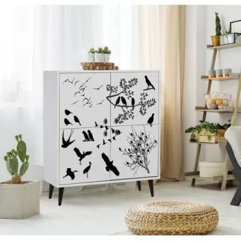 Dulap multifunctional, Vella, Manyas, 95x111x36 cm, PAL, Alb negru e43a imagine