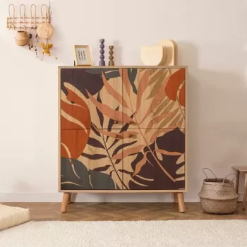 Dulap multifunctional, Vella, Palm, 95 x 111 x 36 cm, pal melaminat, multicolor a8b8 imagine