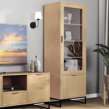 Dulap multifunctional Vivo 2T, Inter Link, 70x45x190 cm, lemn, stejar/negru 588f imagine