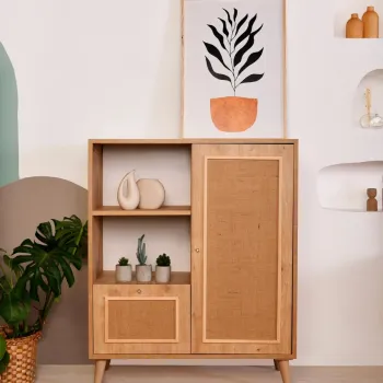 Dulap multifunctional, Wolina, Jut Multi, 40x90x110 cm, Lemn de carpen, Stejar b537 imagine