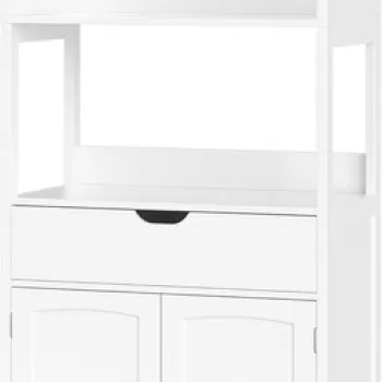 Dulap pentru baie / Bufet pentru baie, Vasagle, 60 x 32.5 x 122 cm, MDF, alb 29fb imagine