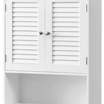 Dulap pentru baie / cabinet de perete Vasagle, 60x20x70 cm, max. 15 kg, MDF, alb df4c imagine