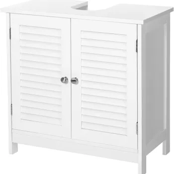 Dulap pentru baie / masca de lavoar Nordic Style, Vasagle, 60x30x60 cm, MDF, alb mat b34d imagine