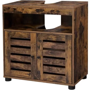 Dulap pentru baie / masca de lavoar, Vasagle, 60 x 30 x 60 cm, PAL, maro rustic cf37 imagine