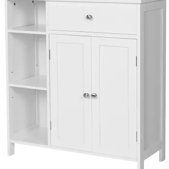 Dulap pentru baie, Scandinavian Style, Vasagle, 75x30x80 cm, MDF, alb mat fcb2 imagine