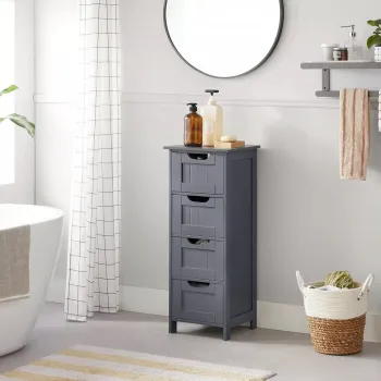 Dulap pentru baie, Vasaghle, Modern Style, 30x30x82 cm, MDF, gri 7200 imagine