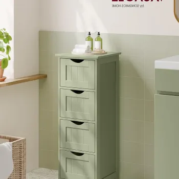 Dulap pentru baie, Vasaghle, Modern Style, 30x30x82 cm, MDF, gri c92c imagine