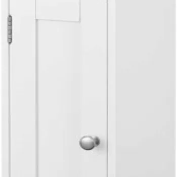 Dulap pentru baie, Vasagle, 20 x 18 x 80 cm, MDF, alb 03a9 imagine