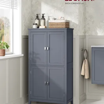 Dulap pentru baie, Vasagle, 60x30x110 cm, MDF, gri 5e5f imagine