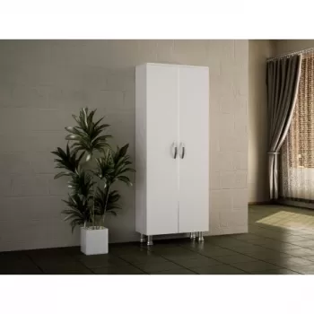 Dulap pentru baie, Wooden Art, Arizona 2 Kapak White, 59.4x161.5x31.5 cm 98cf imagine