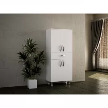 Dulap pentru baie, Wooden Art, Arizona 4 Kapak White, 59.4x140x31.5 cm 916f imagine