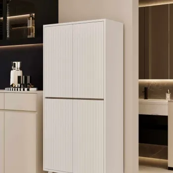 Dulap pentru bucatarie, Hanah Home, Capella, 69x158x32 cm, MDF LAMINAT, Alb 46c0 imagine