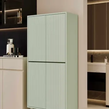 Dulap pentru bucatarie, Hanah Home, Capella, 69x158x32 cm, MDF LAMINAT, Verde menta 66c1 imagine