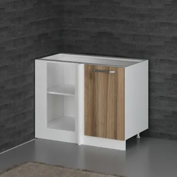 Dulap pentru bucatarie, Hanah Home, Minar, 105x72x56 cm, Alb / Dore abb8 imagine