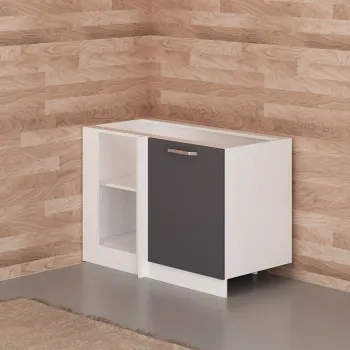 Dulap pentru bucatarie, Hanah Home, Minar, 120x82x56 cm, Alb / Antracit 4195 imagine
