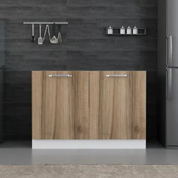 Dulap pentru bucatarie, Hanah Home, Minar, 120x87x58 cm, Alb / Dore d563 imagine