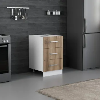 Dulap pentru bucatarie, Hanah Home, Minar, 50x87x58 cm, Alb / Dore 9de2 imagine