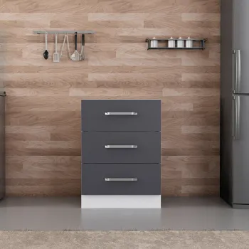 Dulap pentru bucatarie, Hanah Home, Minar, 60x87x58 cm, Alb / Antracit 0fbe imagine