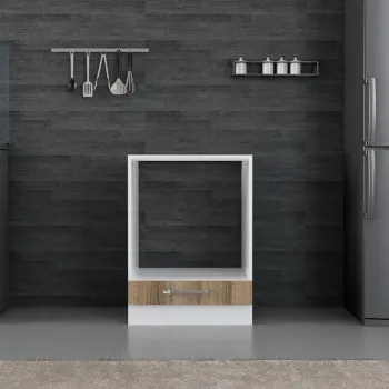 Dulap pentru bucatarie, Hanah Home, Minar, 60x87x58 cm, Alb / Dore f989 imagine